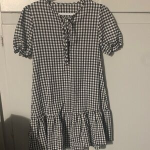 Elegant Black and White Checkered Dress